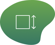 forme verte avec carré et flèche